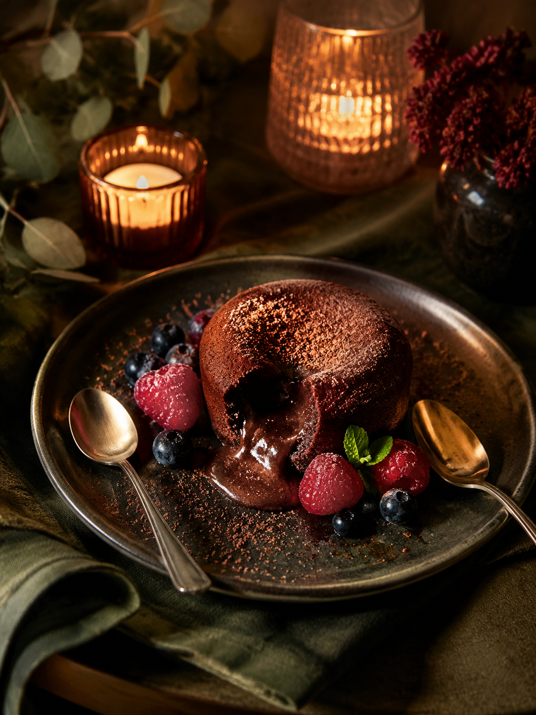 Fondant au chocolat, cœur coulant